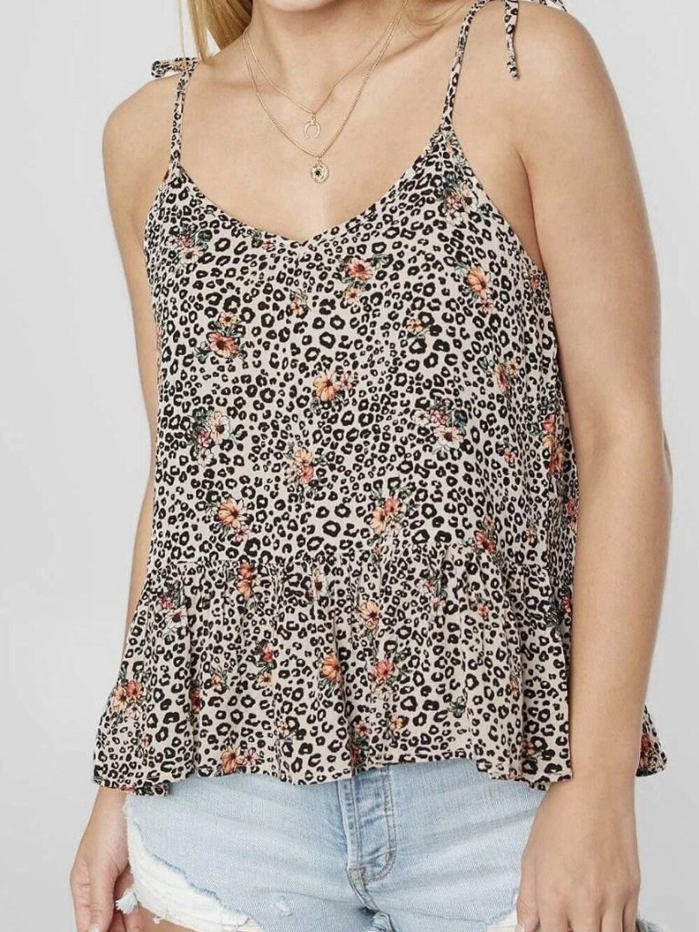 Gypsies & Moondust from Buckle Floral Peplum Tank Top Size Large